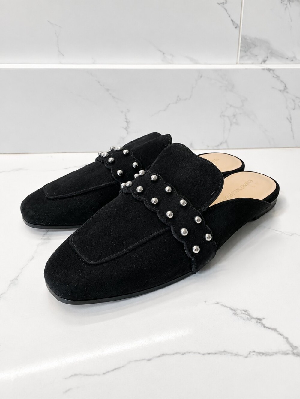 Stuart Weitzman Superstud Suede Mules in black US5.5 - Picture 2 of 10